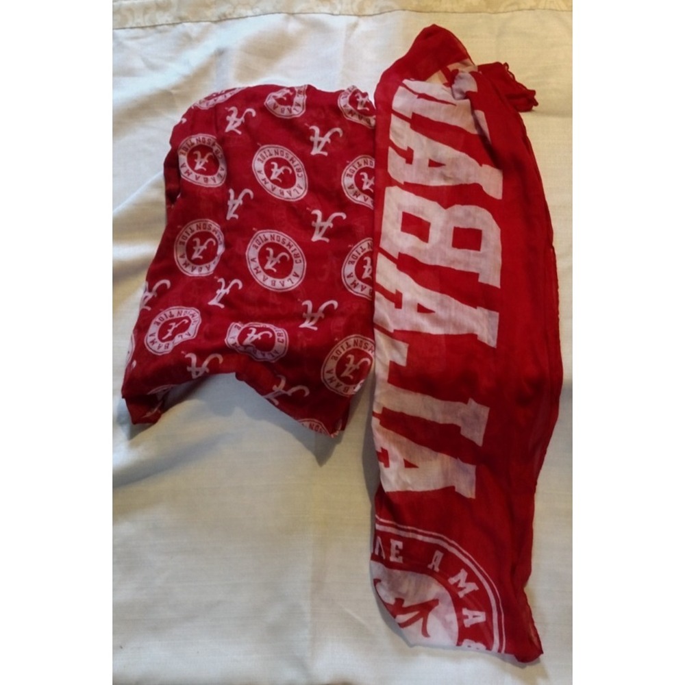 Roll Tide Alabama Crimson Tide 2-Scarf Set–Red Infinity Scarf & Long Logo Scarf